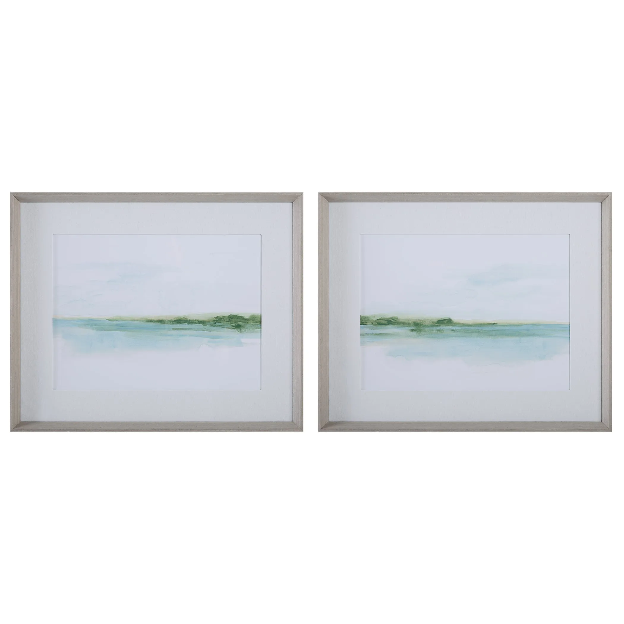 Green Ribbon Coast Framed Prints Set/2