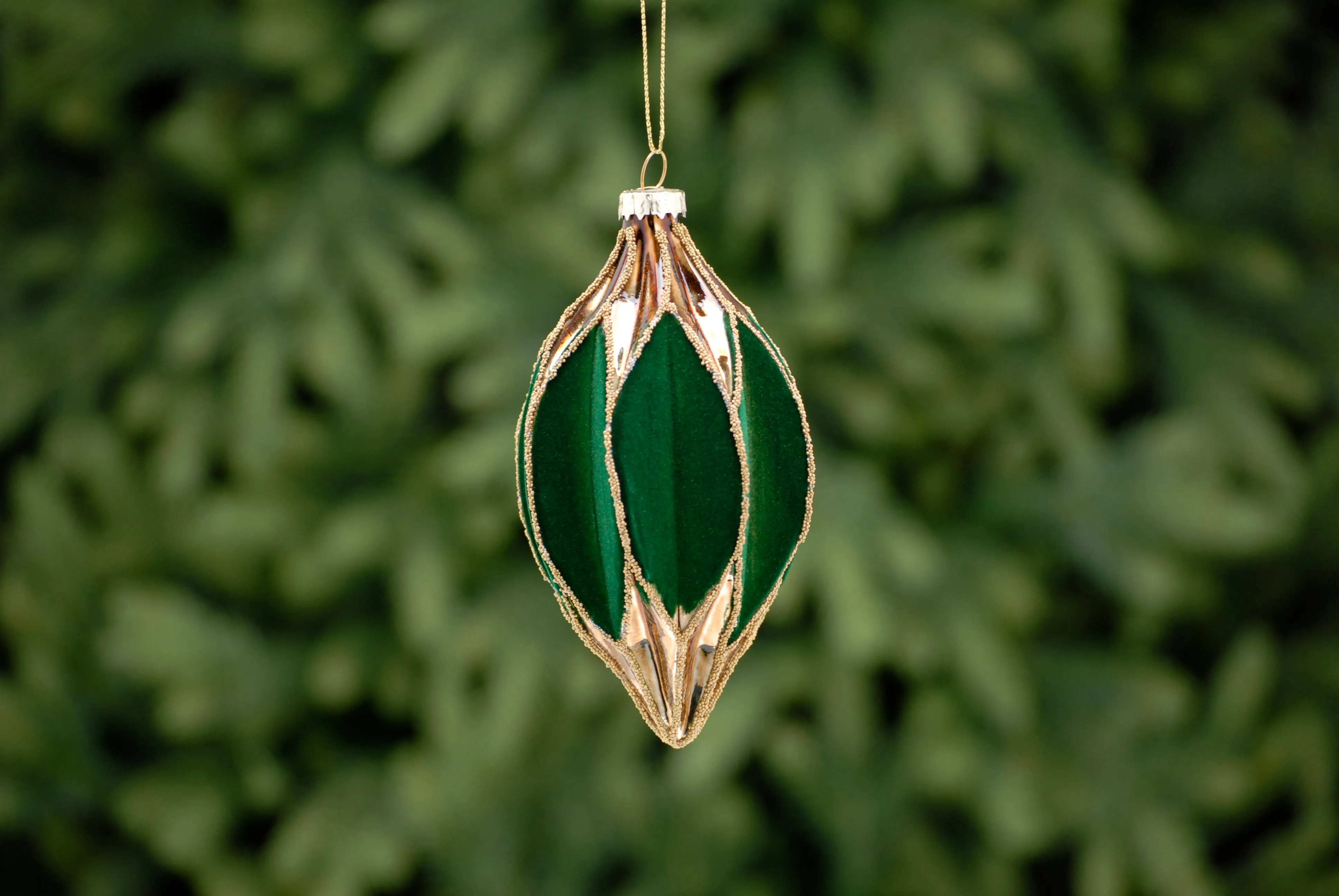 Green Segmented Glass Bauble