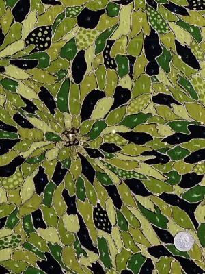 Green Sequin & Beads On Silk Chiffon JEC-129-7 Fabric