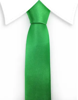 Green Skinny Satin Necktie