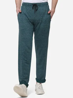 Green Slim Fit Solid Track Pants | JadeBlue