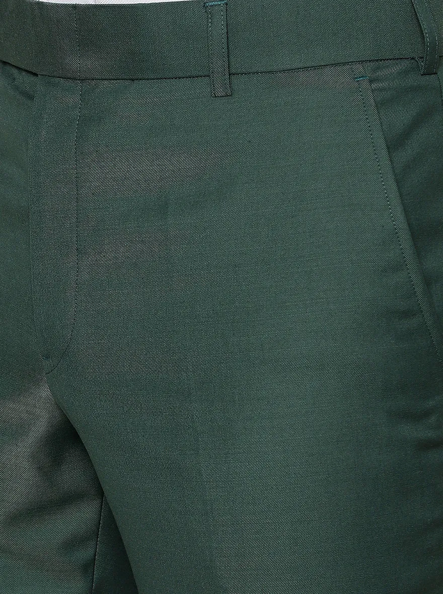 Green Solid Classic Fit Formal Trouser | JadeBlue