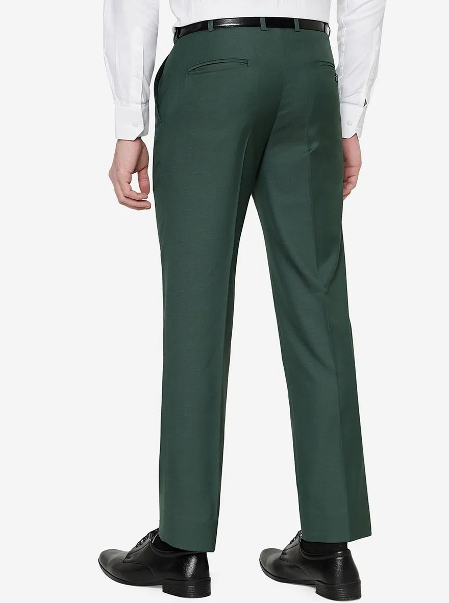 Green Solid Classic Fit Formal Trouser | JadeBlue