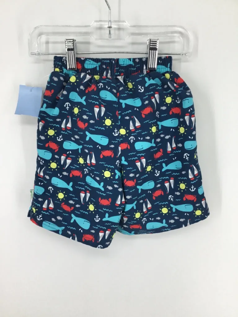 Green Sprouts Child Size 4 Blue Print Swimwear - boys