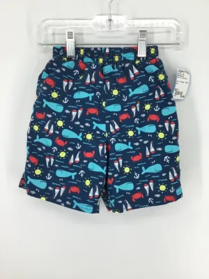 Green Sprouts Child Size 4 Blue Print Swimwear - boys