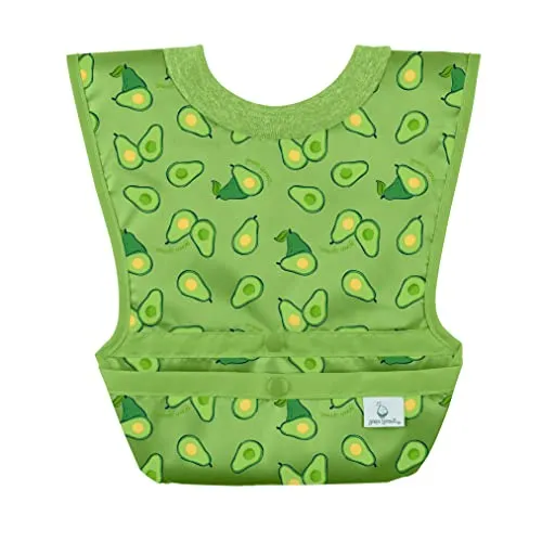 Green Sprouts Pull Over Food Bib Wide Coverage Green Avocados 6 18 Months