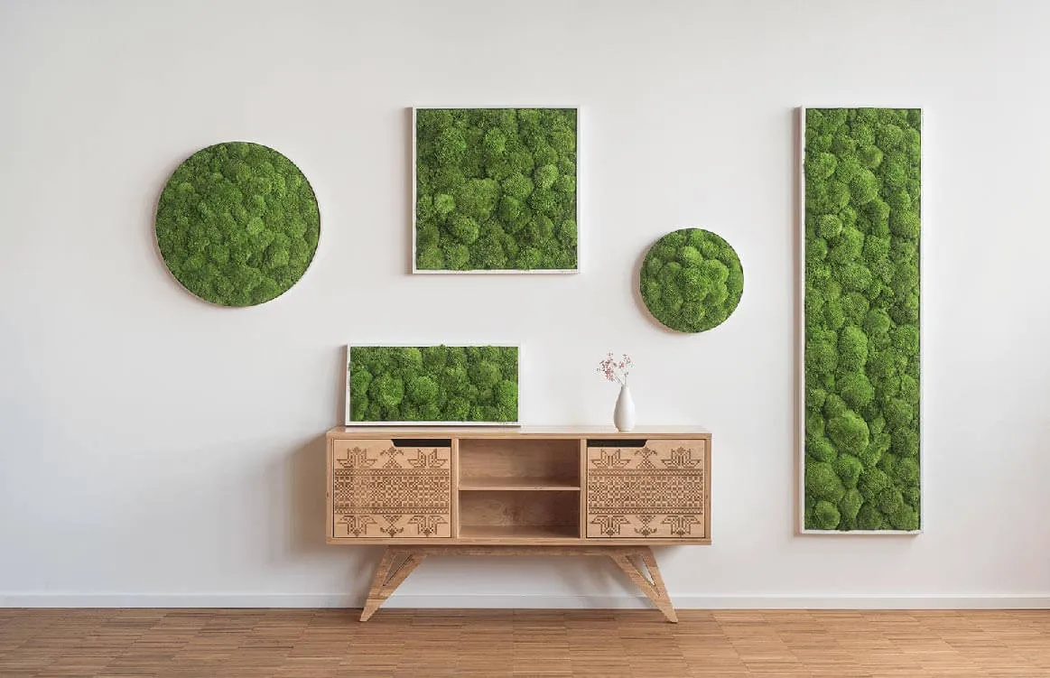 Green Square Moss Art (80cm)