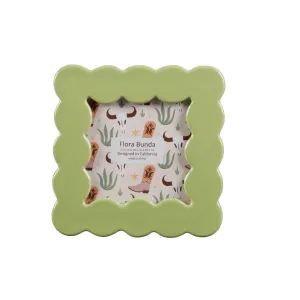 Green Square Scalloped Ceramic Frame