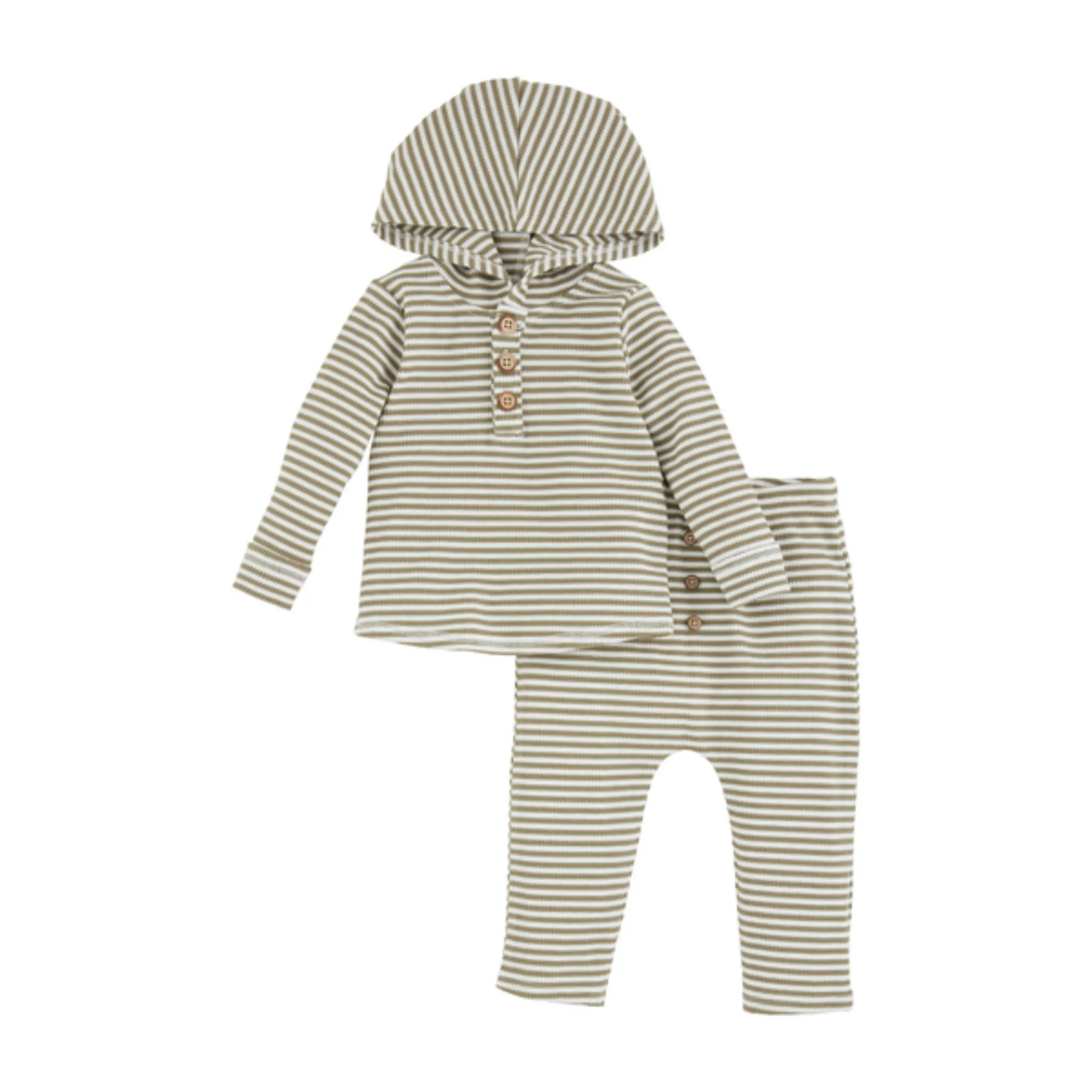 Green Striped Hoodie & Pant Set