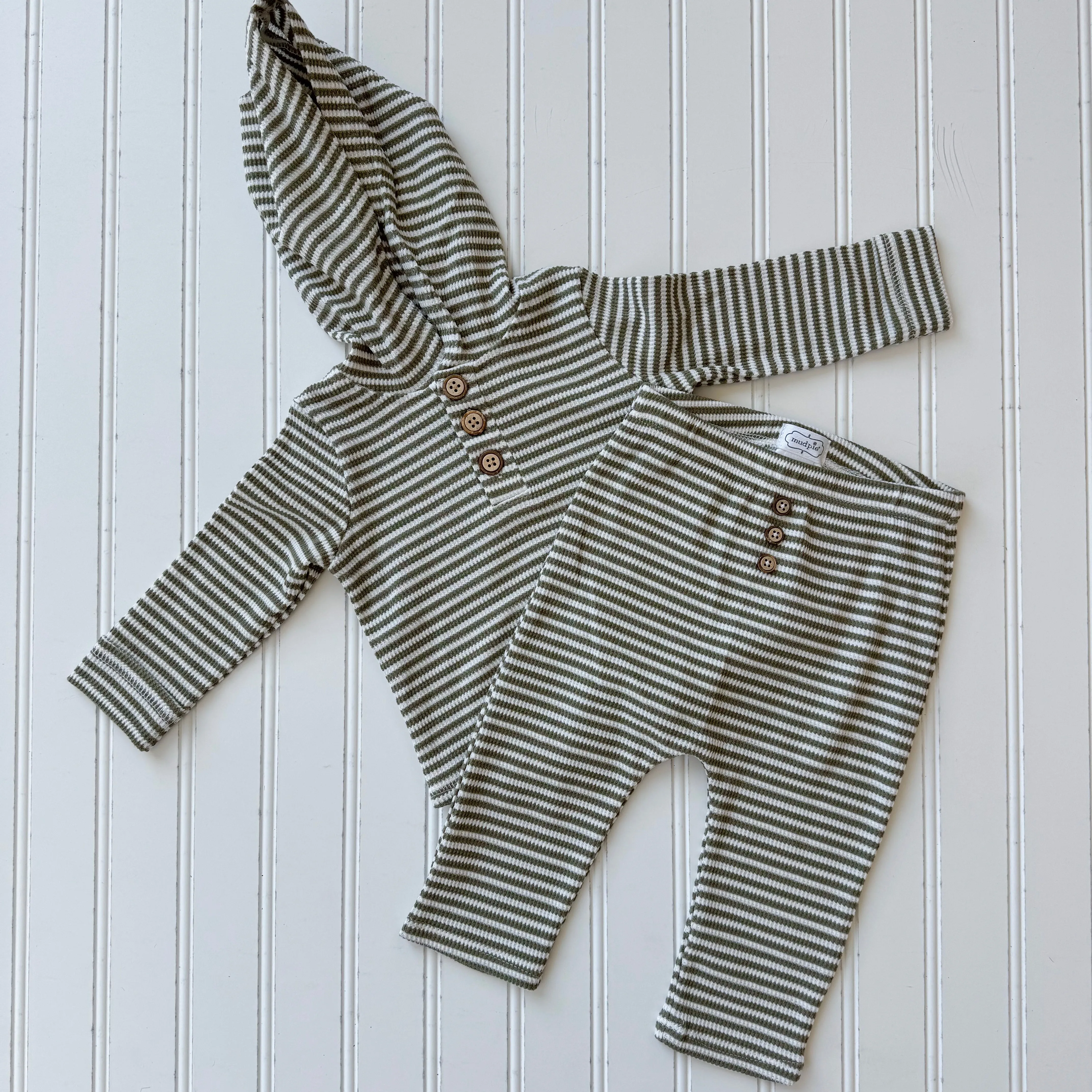 Green Striped Hoodie & Pant Set