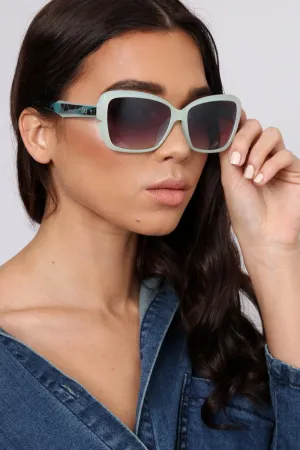 Green Thick Frame Sunglasses - Sali