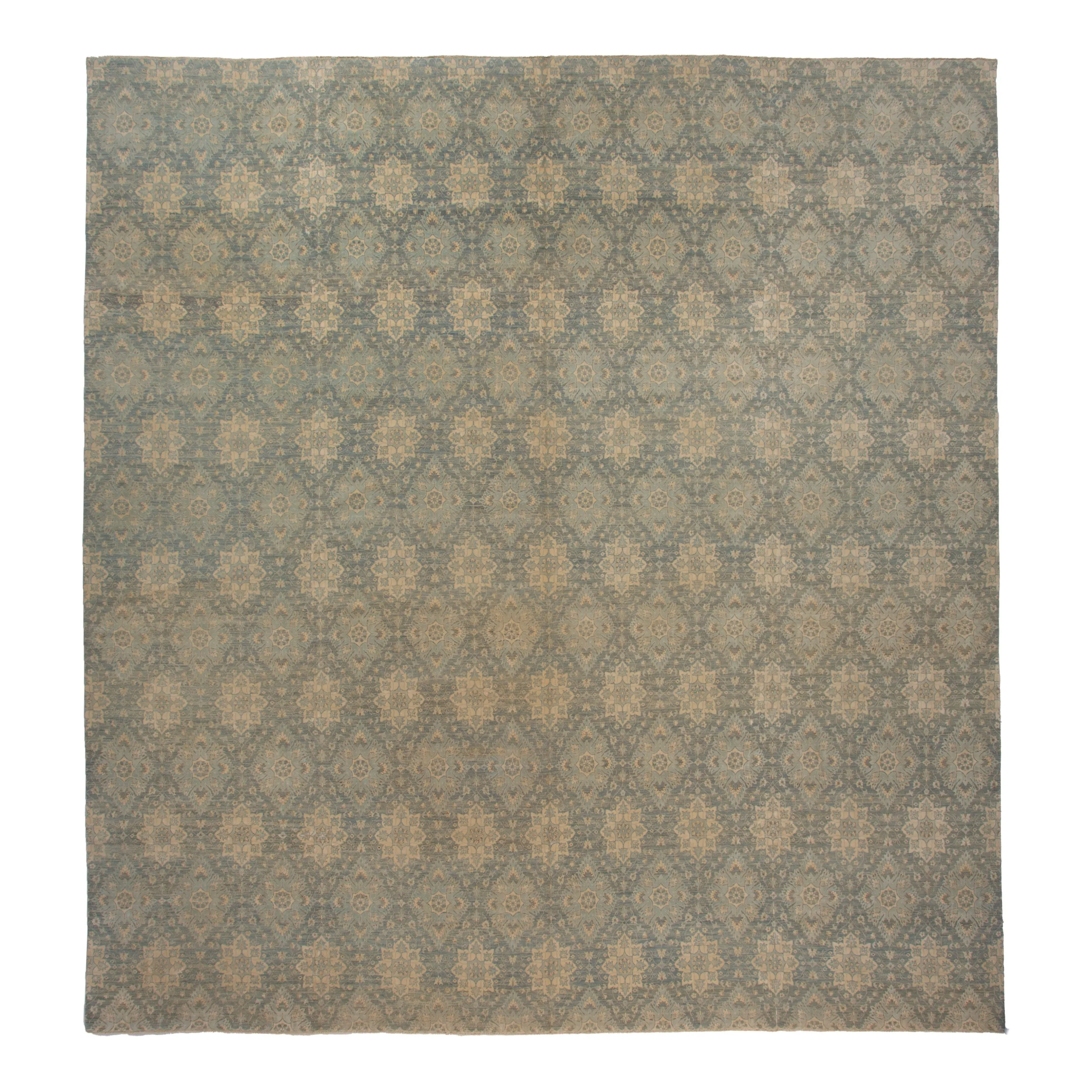 Green Transitional Wool Rug - 17'4" x 18'1"