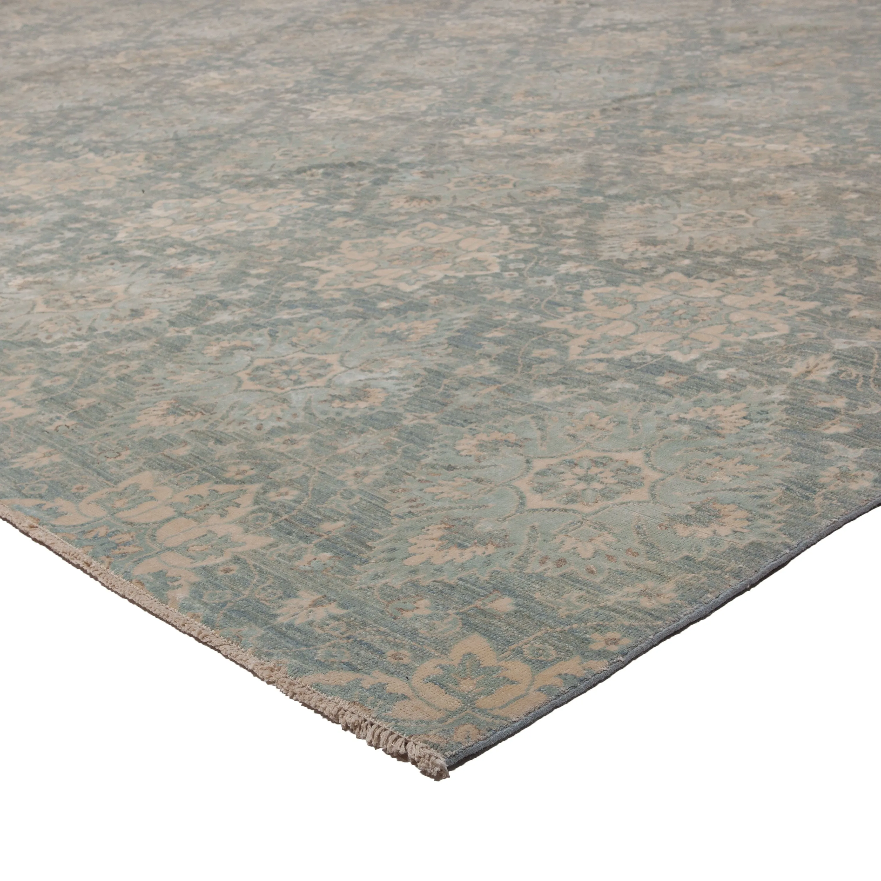 Green Transitional Wool Rug - 17'4" x 18'1"