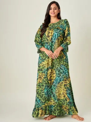 Green Tropica Animal Night dress