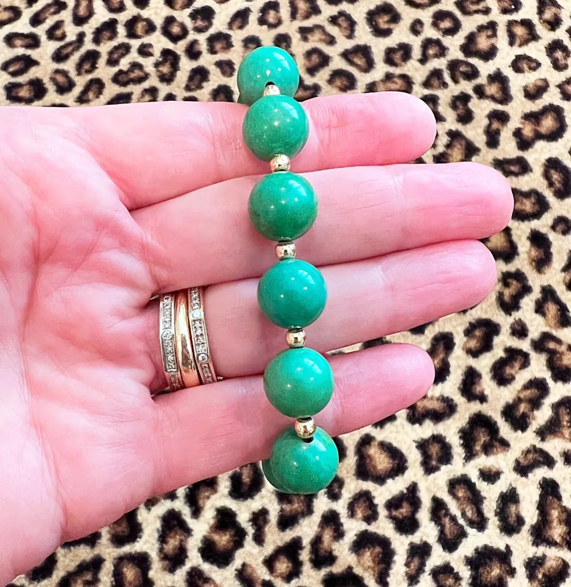 Green Turquoise Chinoiserie Statement Bracelet