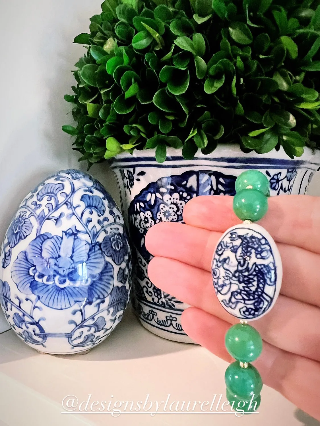 Green Turquoise Chinoiserie Statement Bracelet