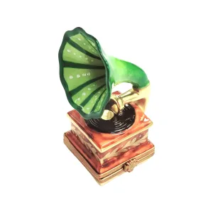 Green Victrola record player