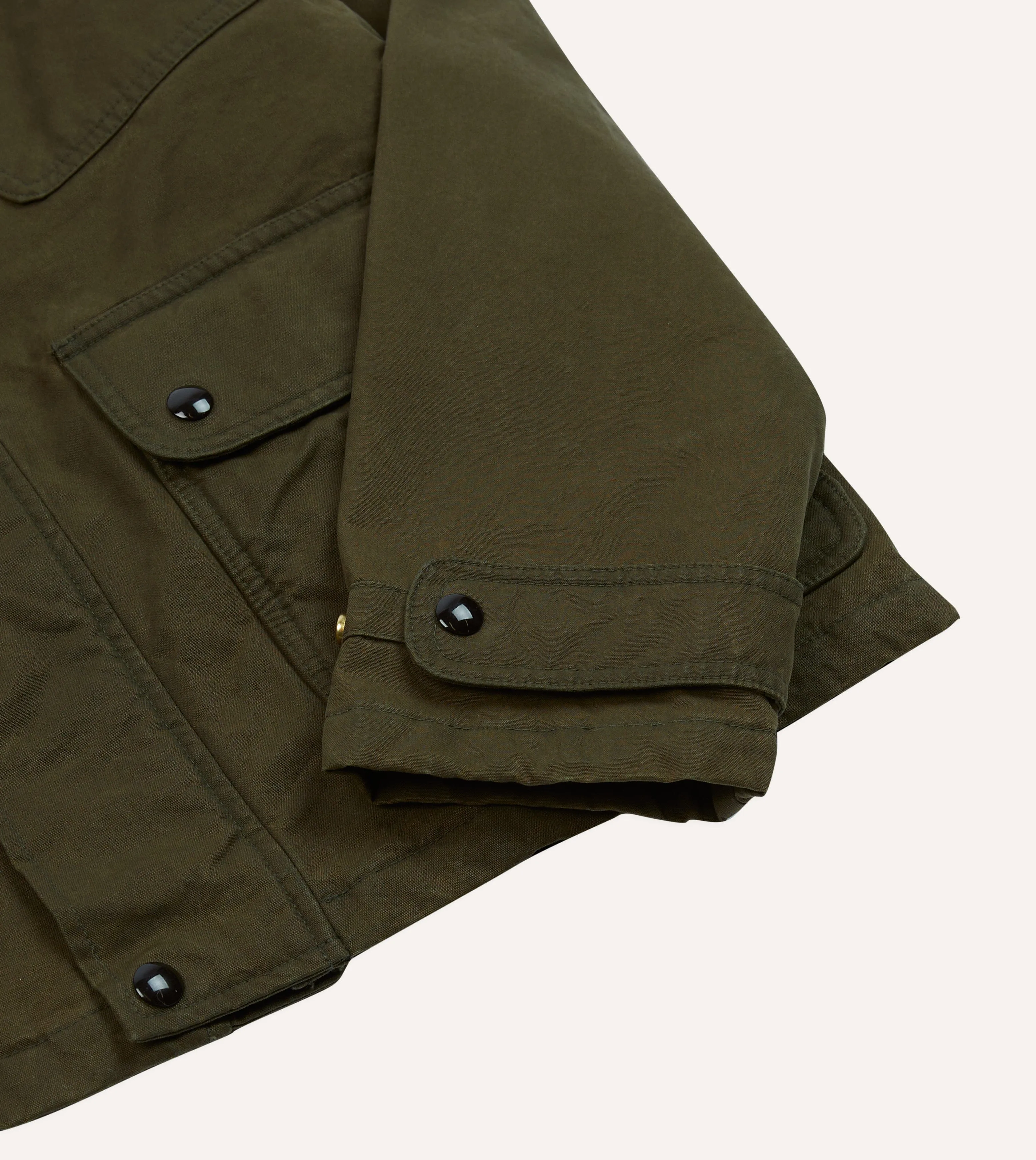 Green Waxed Cotton Wader Jacket with Blanket Lining