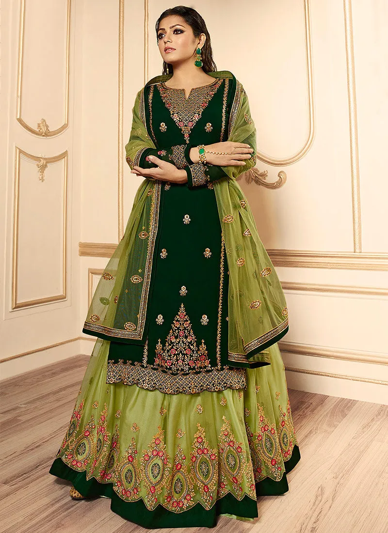 Green Wedding Lehenga Suit