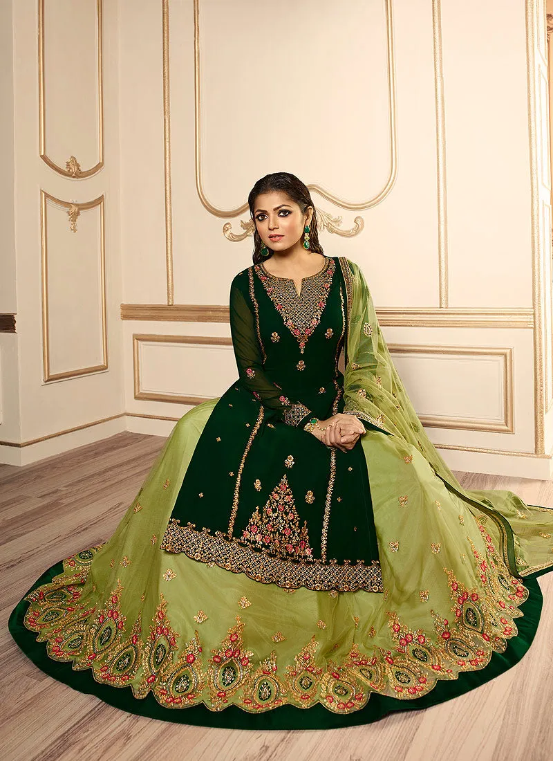 Green Wedding Lehenga Suit