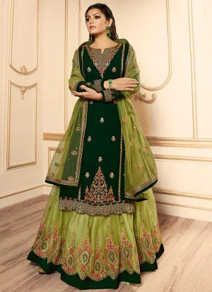 Green Wedding Lehenga Suit