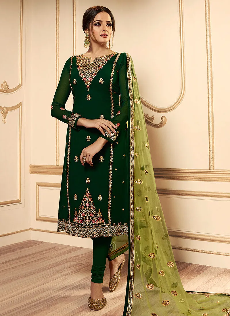 Green Wedding Lehenga Suit