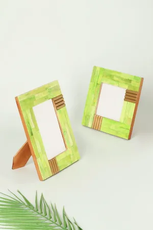 Green Wood Stylish Photo Frames