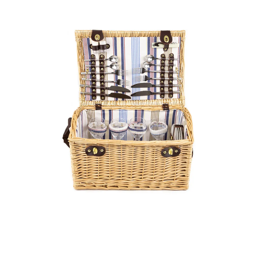 Greenfield Collection Oxford Willow Picnic Hamper for Four People