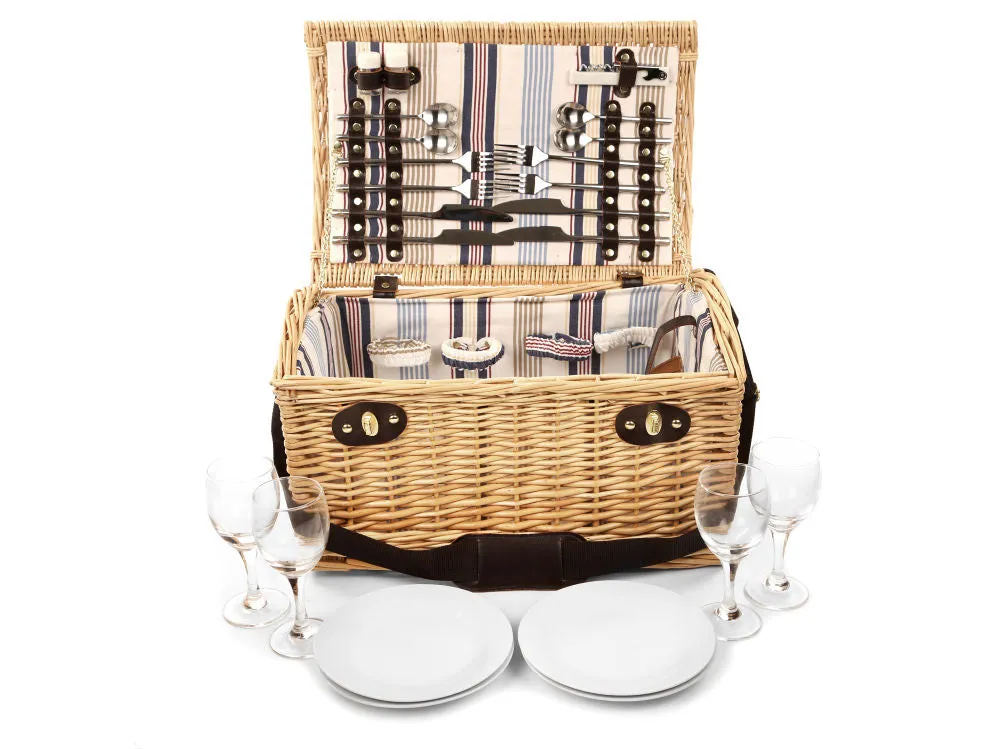 Greenfield Collection Oxford Willow Picnic Hamper for Four People