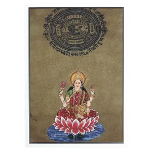 Greeting Card - Rajasthani Miniature Painting - Lakshmi - 5"x7"