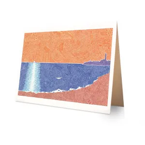 Greeting Card - Village by the Sea