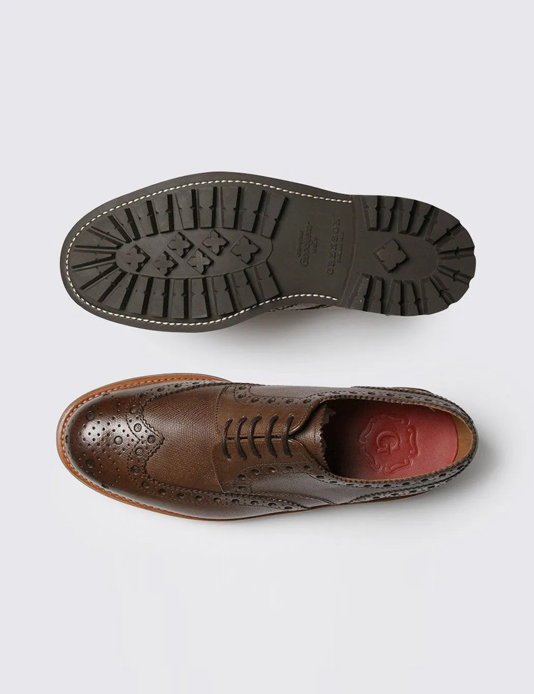 Grenson Archie Commando Sole Brogue Shoes - Brown