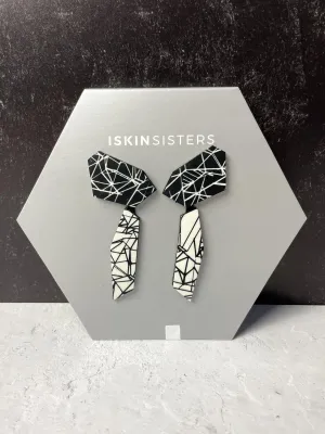 Greta Geometric Print Earrings, Black/White