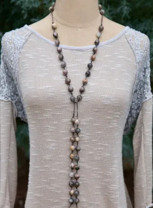 Grey Bead Prayer Necklace