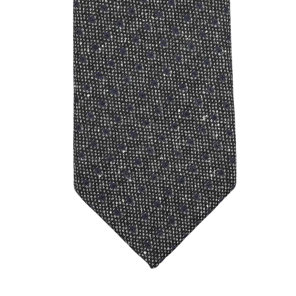 Grey Blue Dot Wool Tie