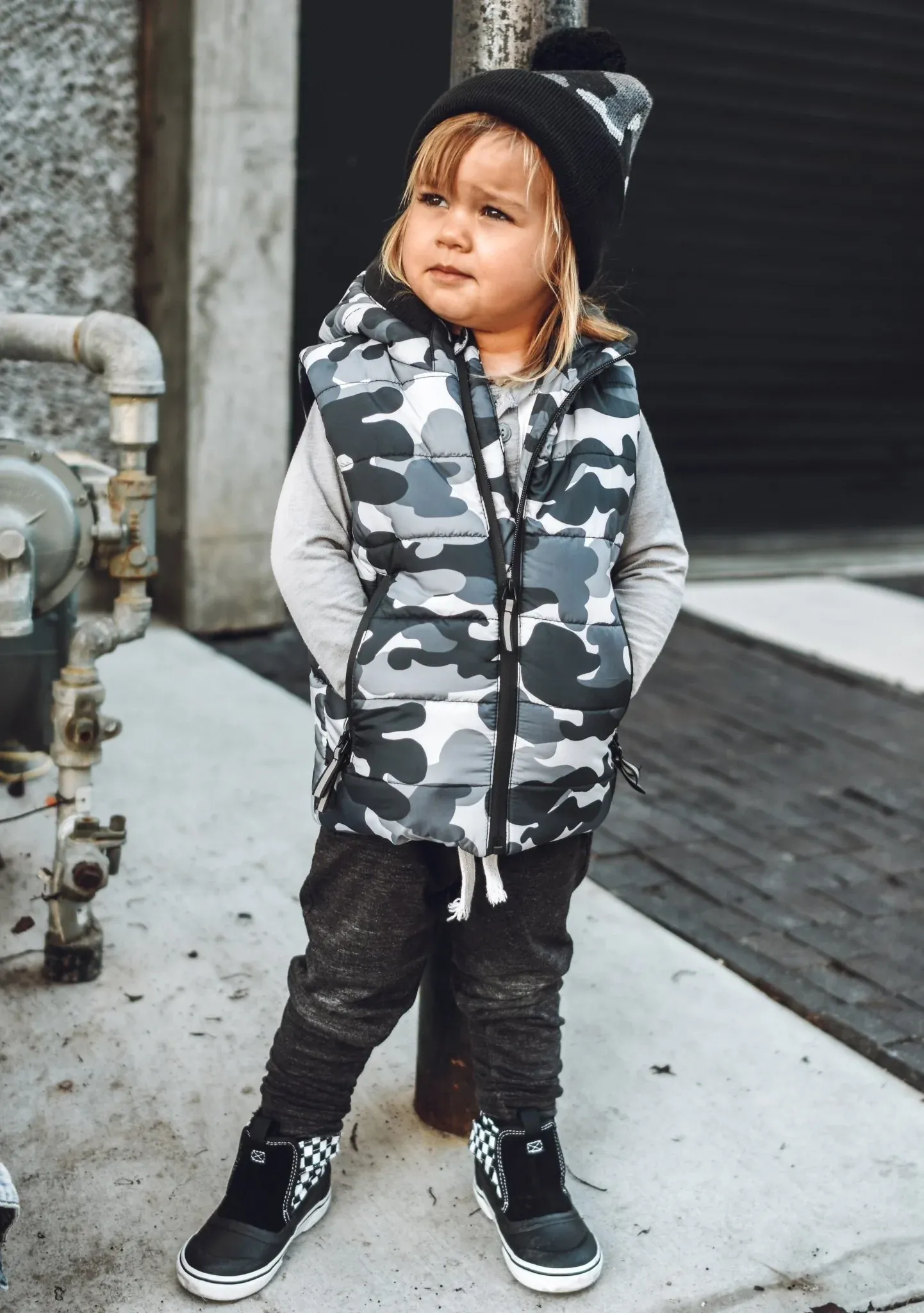 Grey Camo Puffer Vest