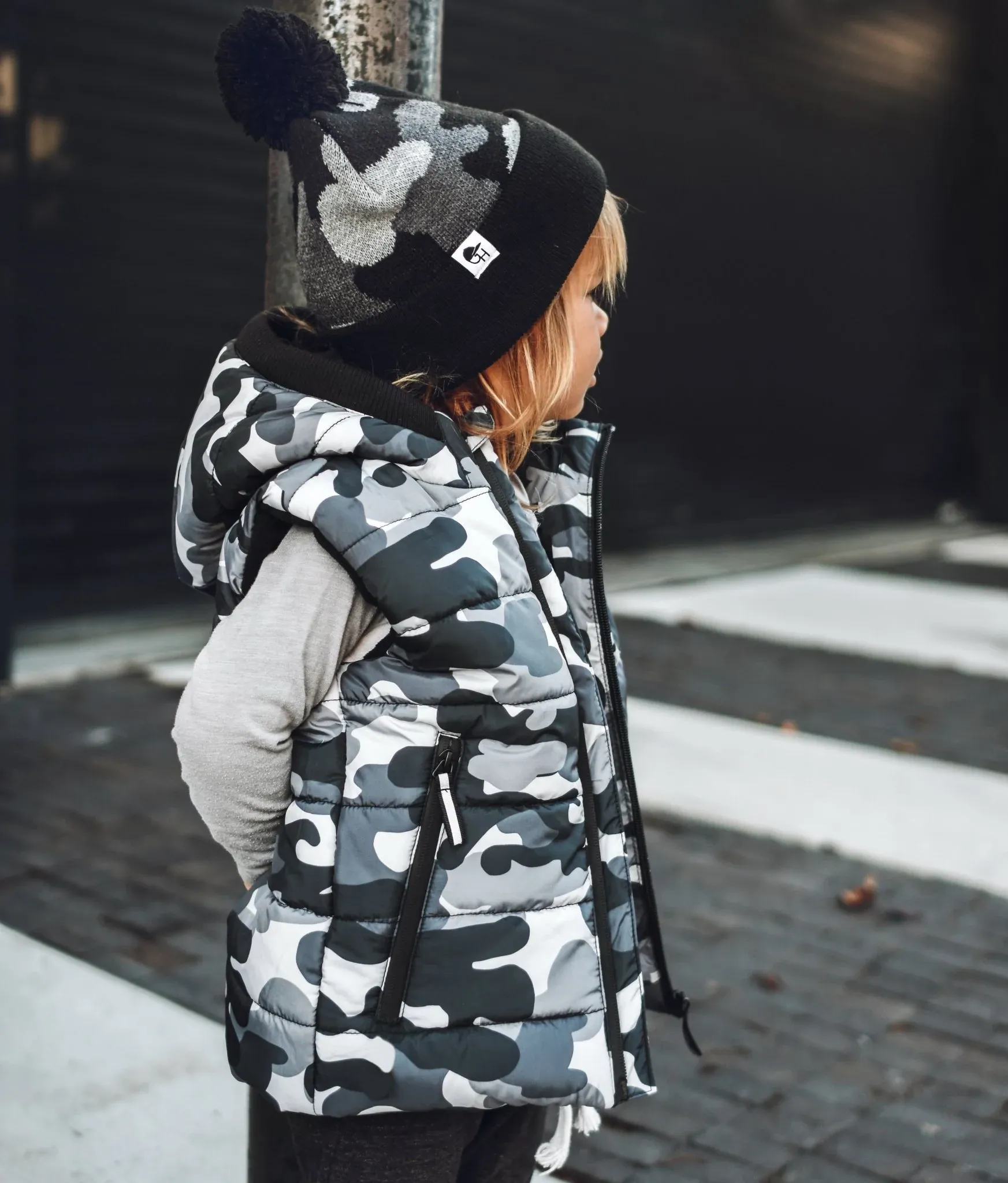 Grey Camo Puffer Vest