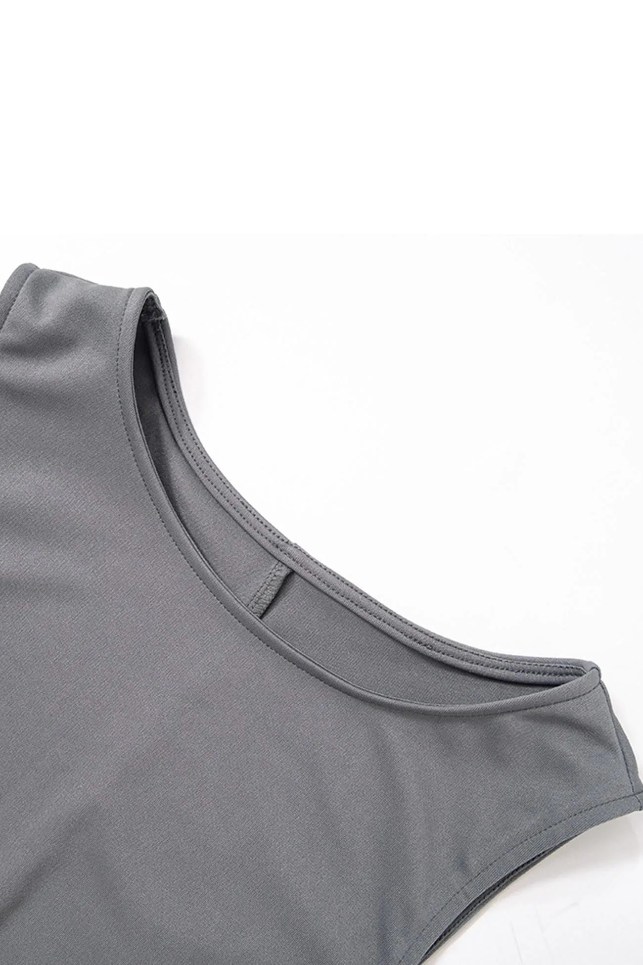 Grey Crew Neck Pack Hip Tank Dress