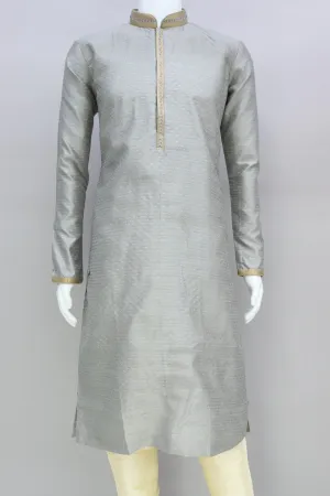 Grey Embroidery Work Men's Kurta Pajama