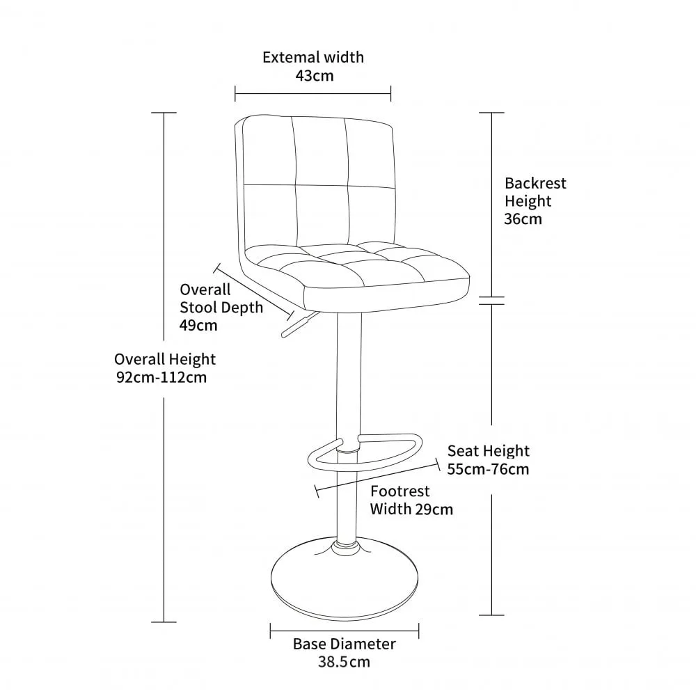 Grey Faux Leather Bar Stool