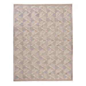 Grey Flatweave Wool Cotton Blend Rug - 9'1" x 12'3"