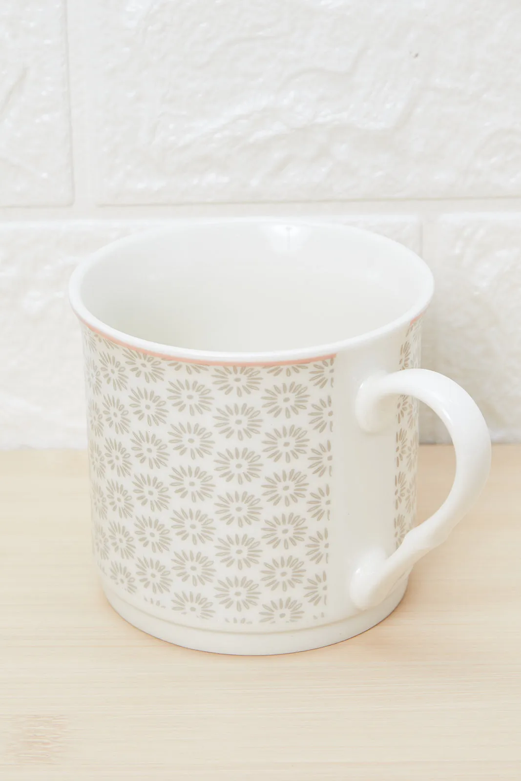 Grey Geometric Printed Mug