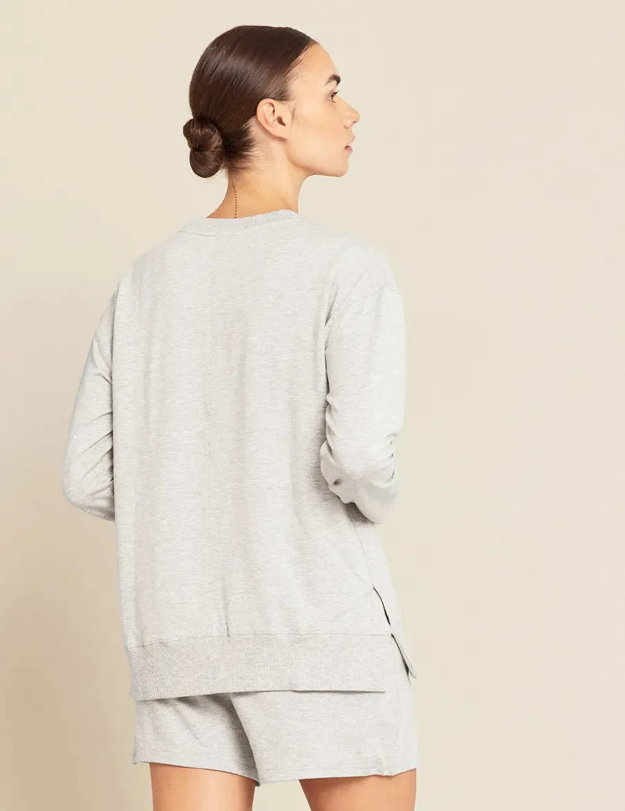 Grey Marl Women's Bamboo Lightweight Pullover