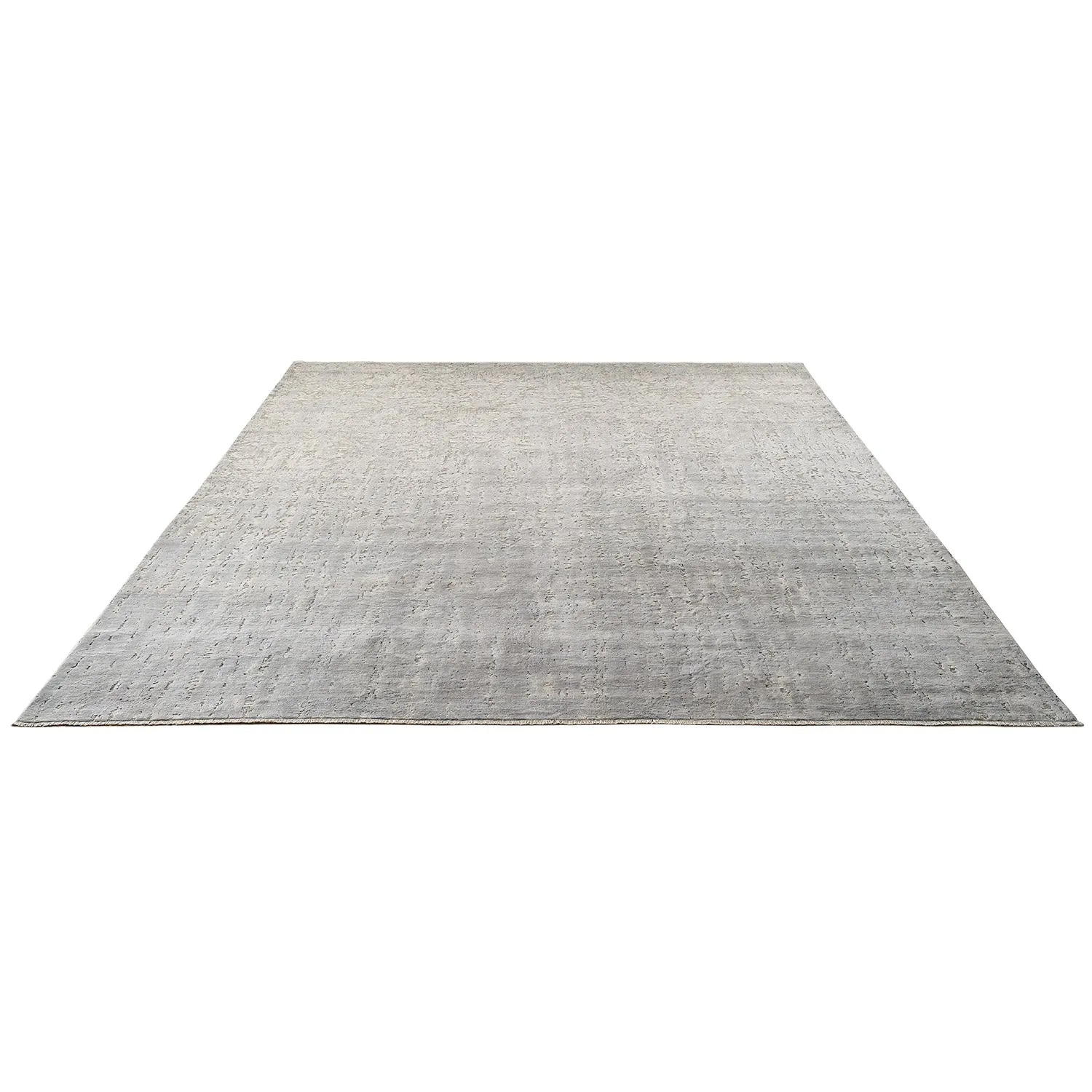 Grey Modern Silk Rug - 9'11" x 13'5"