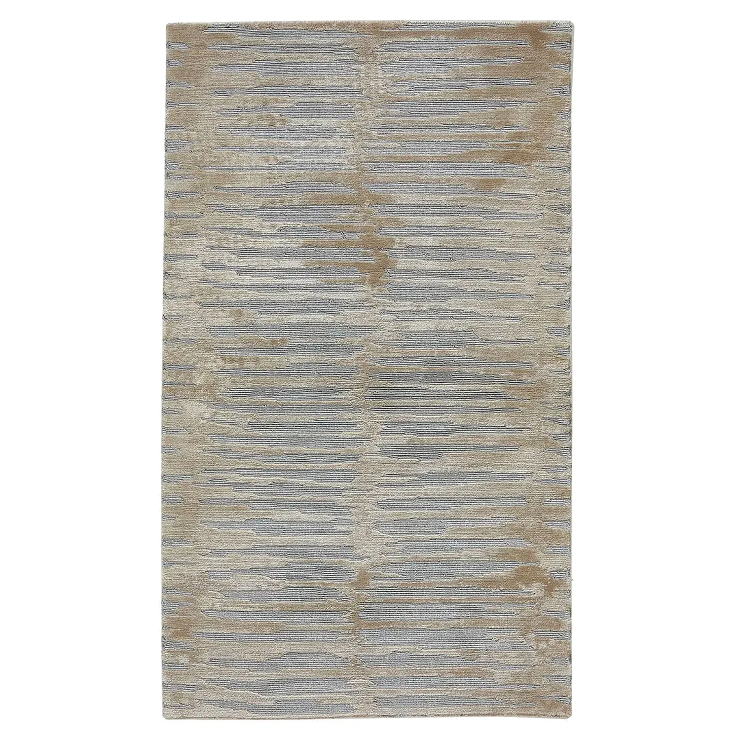 Grey Modern Tibetan Wool Rug - 2' x 4'