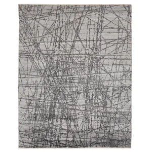 Grey Modern Wool Blend Rug - 7'1" x 9'1"