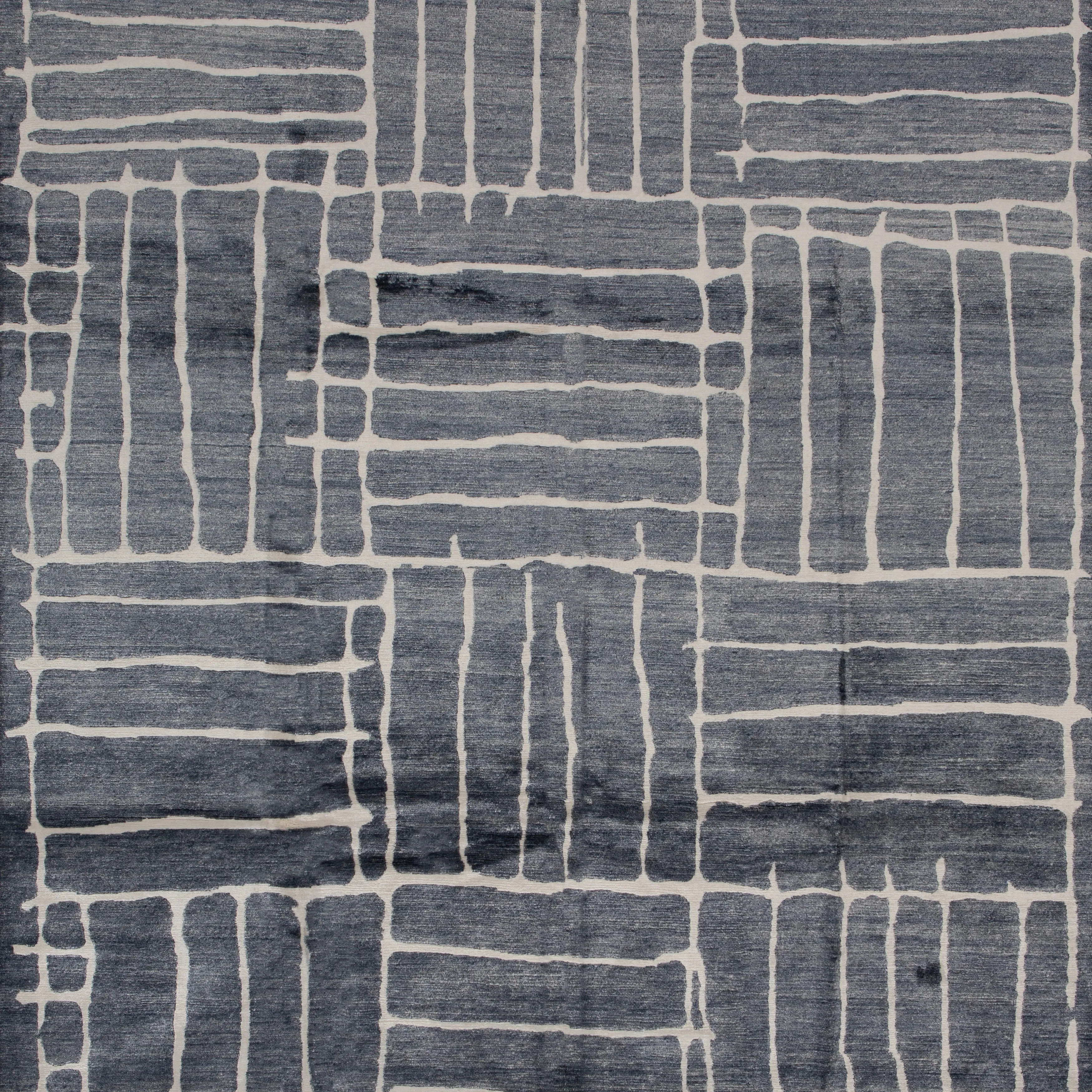 Grey Modern Wool Blend Rug - 8'1" x 10'2"