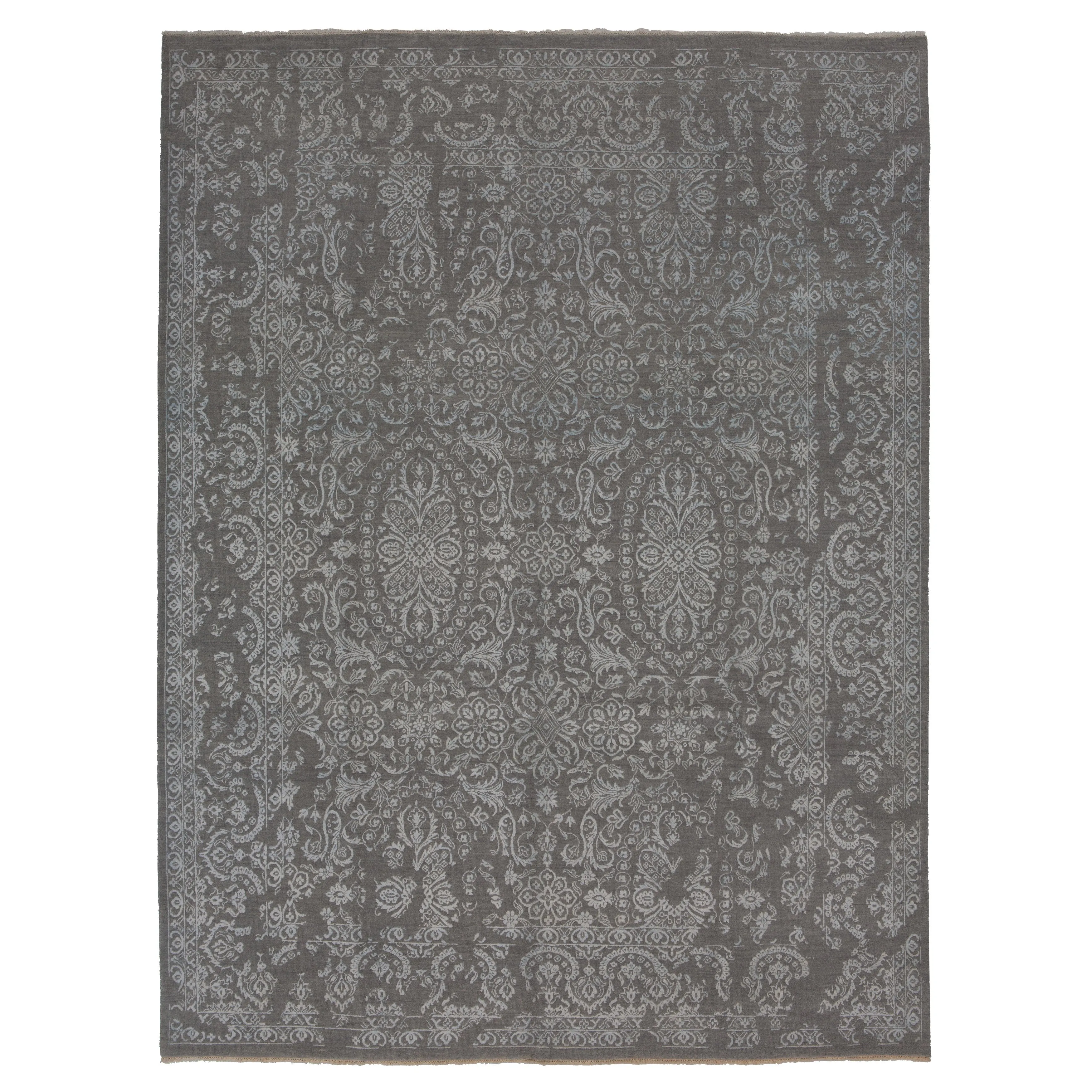 Grey Modern Wool Blend Rug - 8'2" x 10'