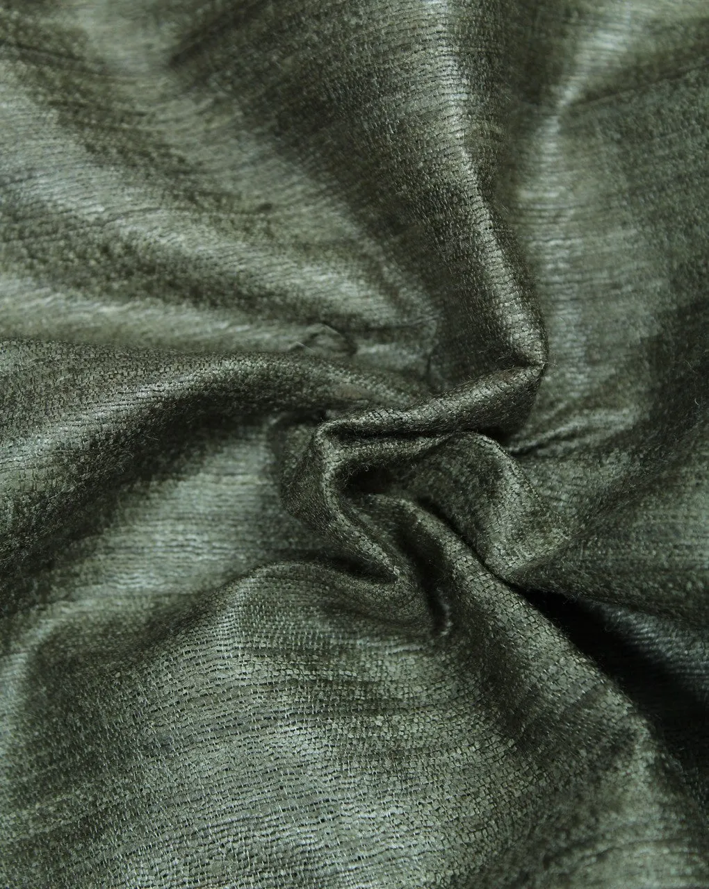 Grey Plain Raw Silk Fabric