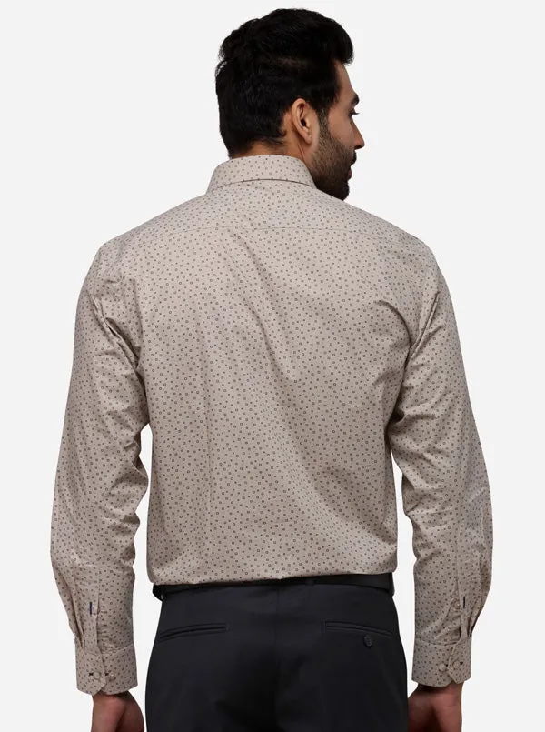 Grey Printed Regular Fit Formal Shirt | Greenfibre